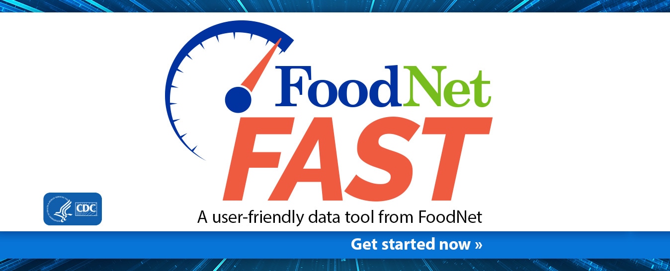 FoodNet Fast logo with a Click Here button taking you to the FoodNet Fast Tool