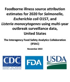 Report cover of annual foodborne illness source attribution estimates