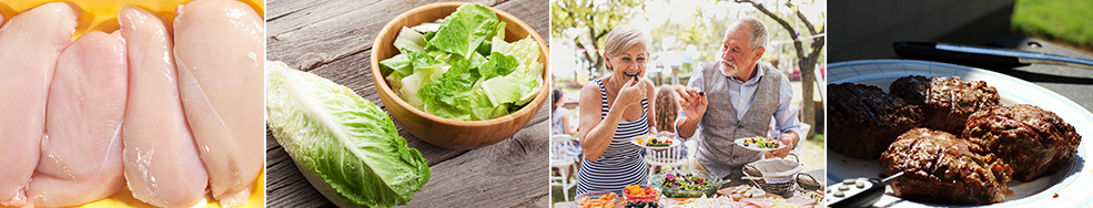3 امراض قد يسببها البيض 17 Some foods that can cause food poisoning, including chicken, lettuce, and ground beef