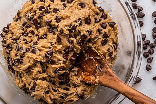 Raw cookie dough on a plate.