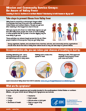 Cover image of the Be Aware of Valley Fever PDF factsheet