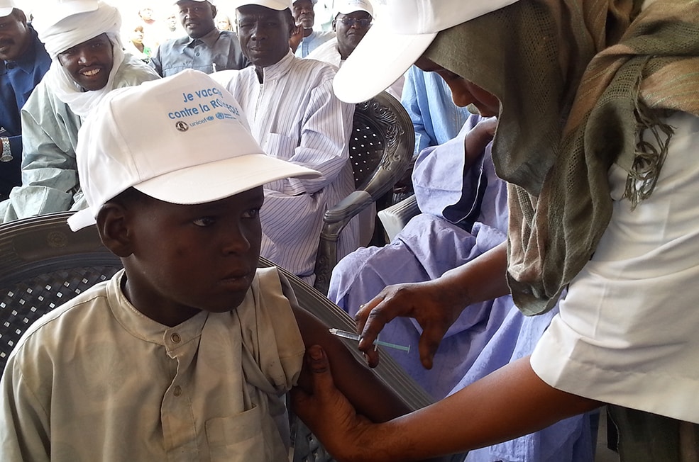 Vaccination session during the National Days of Immunization against measles in the Health District of Biltine, Chad, October 2014. Photo: Nadougo Daniel Hanam