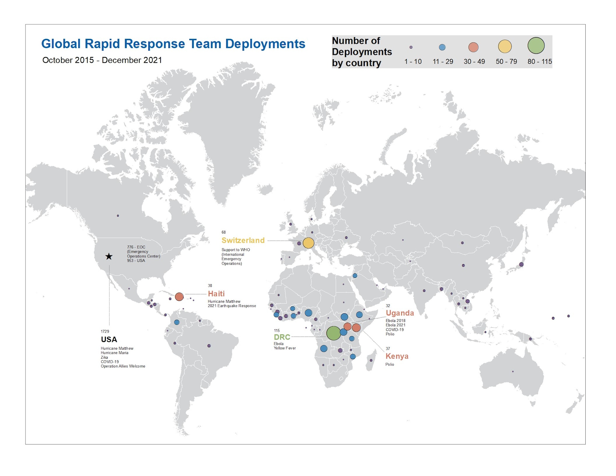Global Rapid Response Team Deployments, October 2015-December 2021