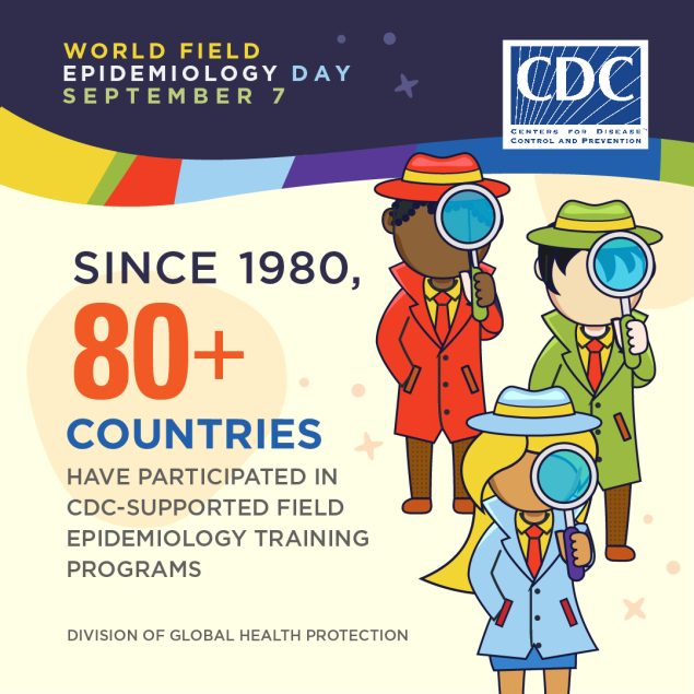 Since 1980, 80+ countries have participated in CDC-Supported FETPs. World Field Epidemiology Day September 7