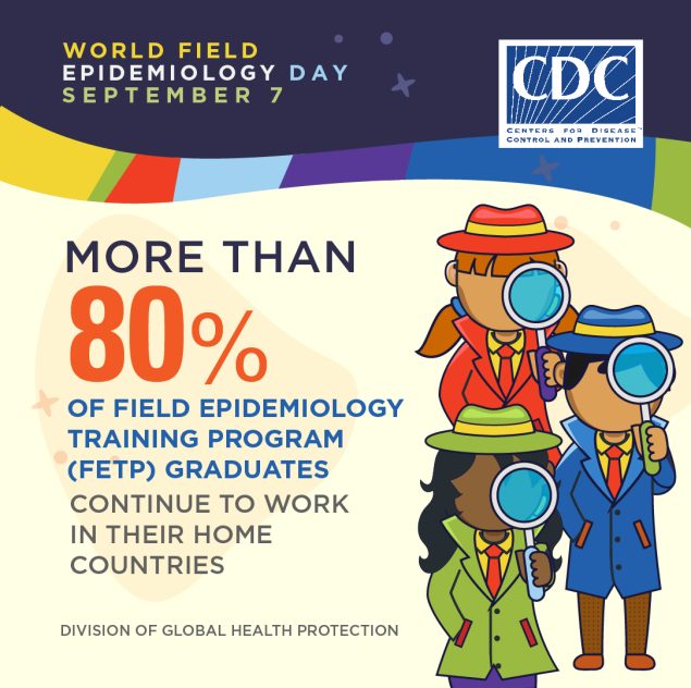 Over 80% of trainees continue to work in their home countries. World Field Epidemiology Day September 7