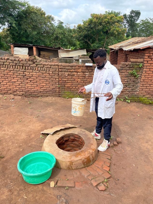 Lilongwe public health officials conduct rapid assessments of the water quality at public wells and boareholes.