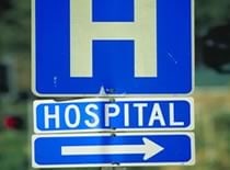 Foto de la señal de un hospital