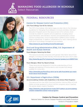 cover of Managing Food Allergies in Schools Resources