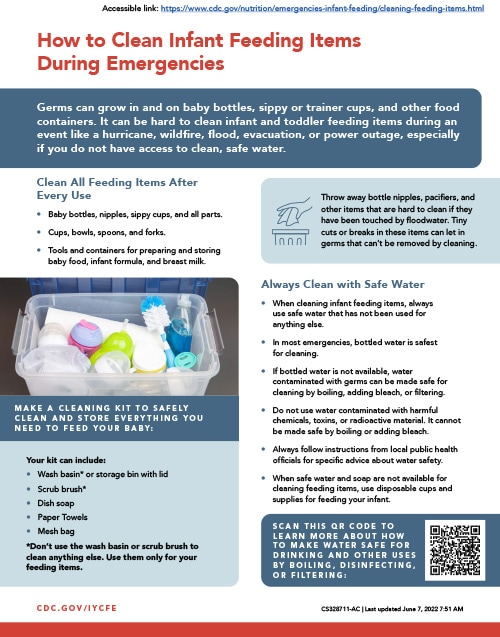 How to Clean Infant Feeding Items During Emergencies