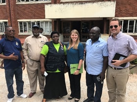 Members of the global WASH outbreak investigation team and colleagues from the Ministry of Health and Child Welfare and WHO in Zimbabwe