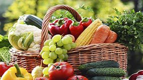 Photo: Basket of fruits and vegetables