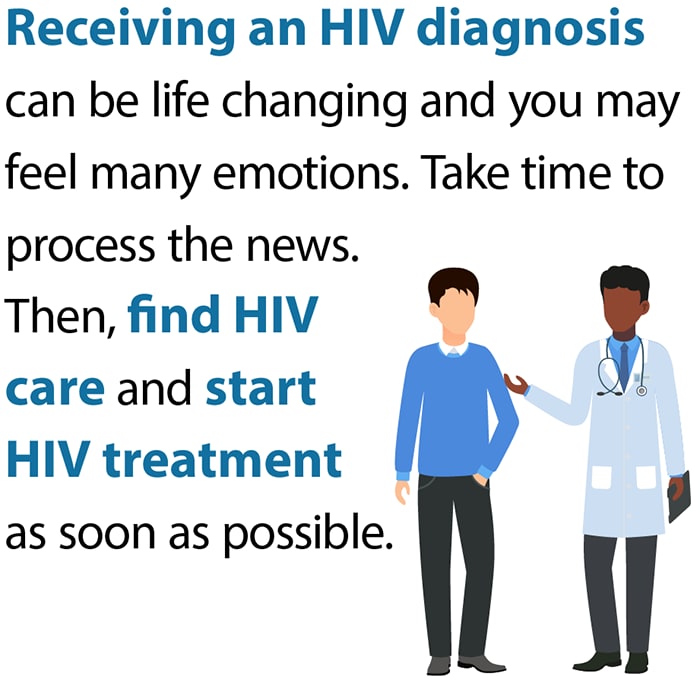 If you were recently diagnosed with HIV, find care and start treatment as soon as possible.