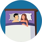 icon of a man and woman in bed