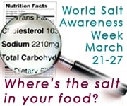 World Salt Awareness Week: March 21-27. Where's the salt in your food?