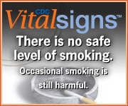 There is no safe level of smoking. Occasional smoking is still harnful.  CDC Vital Signs. http://www.cdc.gov/VitalSigns/AdultSmoking/