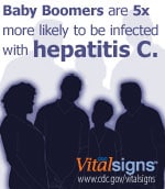 Baby Boomers are 5x more likely to be infected with hepatitis C.
