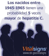 Los nacidos entre 1945-1965 tienen una probilidad 5 veces mayor de Hepatitis C.
