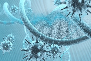 Imagen animada del ADN de un virus