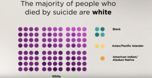 The majority of people who died by suicide are white.