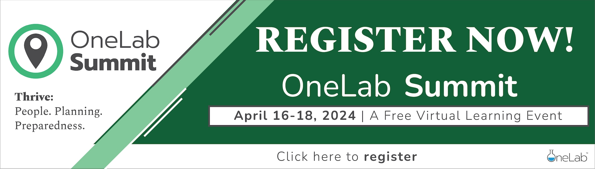 A graphic banner encouraging registration for the 2024 OneLab Summit