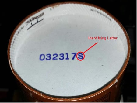 OPQRST Code Date - Bottom of Carton