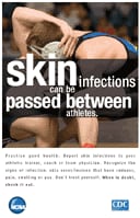 Skin infections can be passed between athletes poster