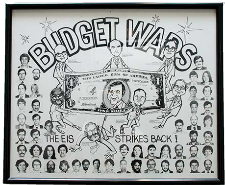 The poster may not have been a class decision (or perhaps we all said, “Yeah, sure, fine” to someone’s suggestion), but I don’t know who brought the idea to Ed Biel and asked him to sketch it with our caricatures.