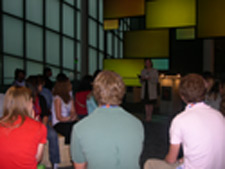 Student visitors in the Global Symphony 