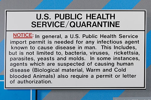 Airport Quarantine Sign