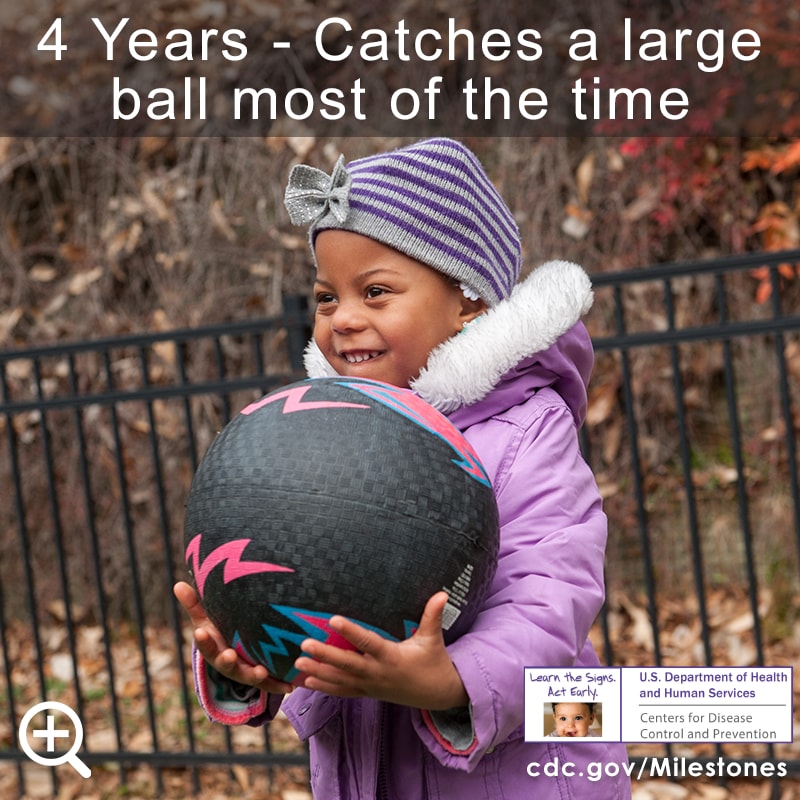 Catches a large ball most of the time