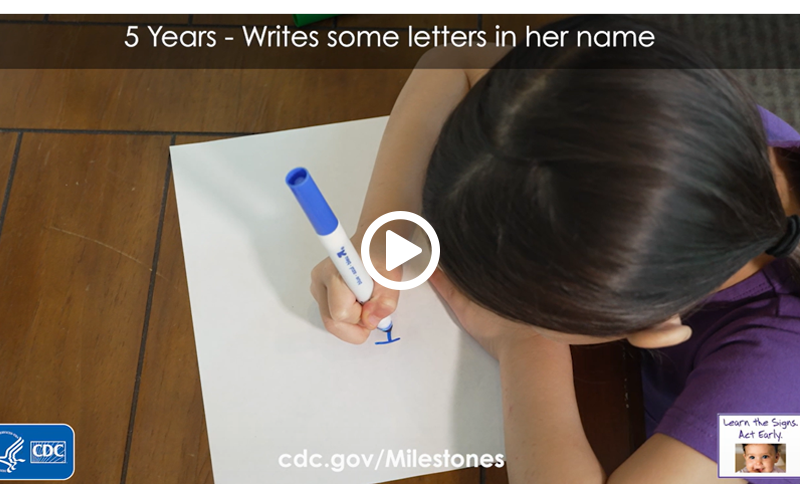 Writes some letters in her name