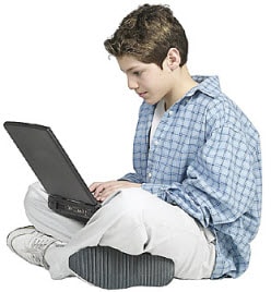 Photo: boy on computer