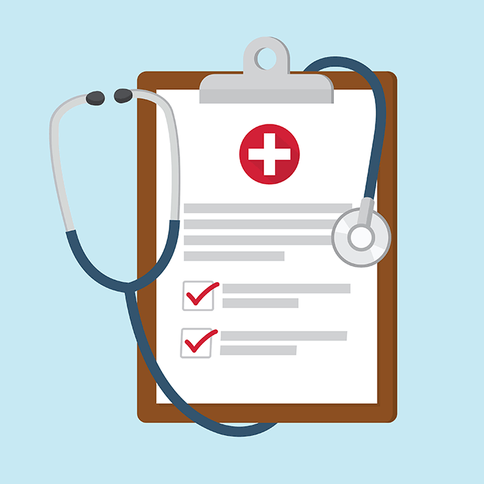 Medical clipboard with stethoscope - Illustration