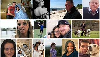 Collage of a diverse group people who have experienced a blood clot