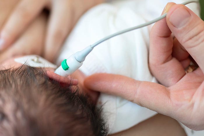 Newborn baby hearing test
