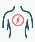Illustration for chest pain or fast beating heart