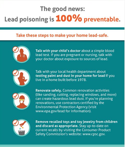 Lead Poisoning is 100% Preventable infographic