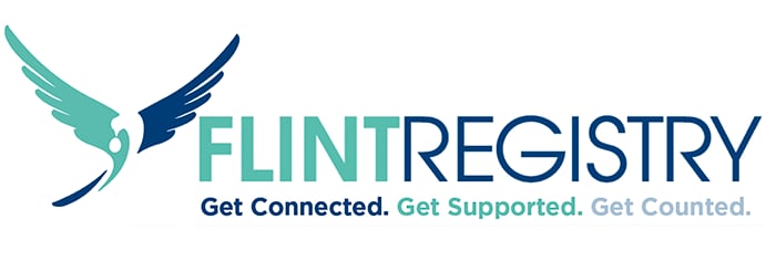 Flint Registry logo states Get Connected. Get Supported. Get Counted.