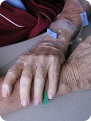Elderly hospital patient
