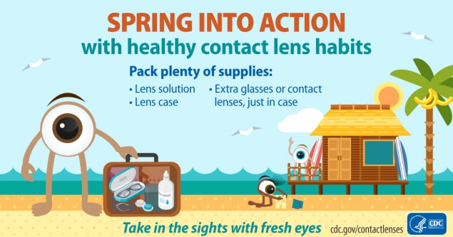 Illustration for Spring Into Action with healthy contact lens habits