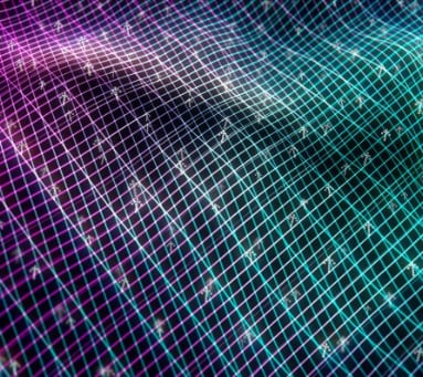 abstract image of purple and teal lines