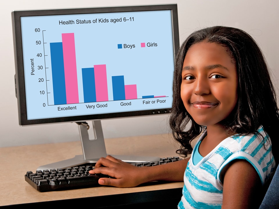 young girl at computer