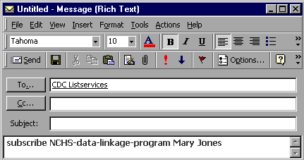 Example Listserv image for Mary Jones