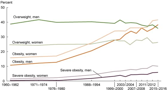 Image of chart showing adult obesity trends