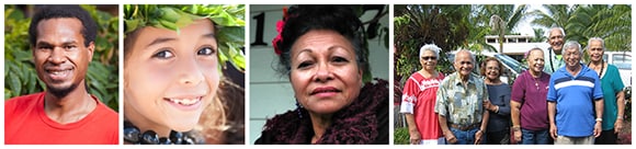 photo collage of Native Hawaiian and Pacific Islanders.