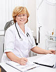 nurse setting at a desk