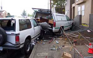 Photo 1. Blazer’s position behind victim’s pickup.