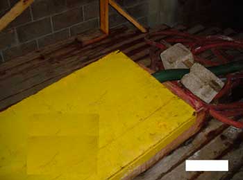 Figure 6. Cherry/brine supply hose held in position by dumbbell.