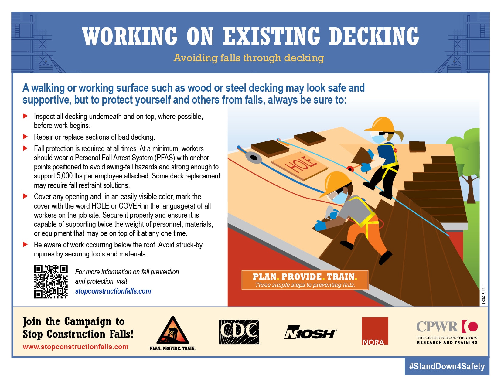 Working On Existing Decking Avoiding fall through decking