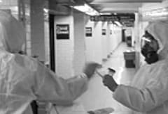 workers handling samples